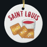 Ornamento De Cerâmica Santo do Orgulho Estatal Louis MO Tostou Ravioli F<br><div class="desc">Mostre orgulho na sua cidade ou estado natal! O ornamento apresenta uma ilustração original de um delicioso Santo Louis, estilo MO frito torrado ravioli. Este design de alimentos de casa também está disponível em outros produtos. Outros estados e cidades também estão disponíveis. Não vê o que está procurando? Precisa de...</div>