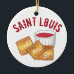 Ornamento De Cerâmica Santo do Orgulho Estatal Louis MO Tostou Ravioli F<br><div class="desc">Mostre orgulho na sua cidade ou estado natal! O ornamento apresenta uma ilustração original de um delicioso Santo Louis, estilo MO frito torrado ravioli. Este design de alimentos de casa também está disponível em outros produtos. Outros estados e cidades também estão disponíveis. Não vê o que está procurando? Precisa de...</div>