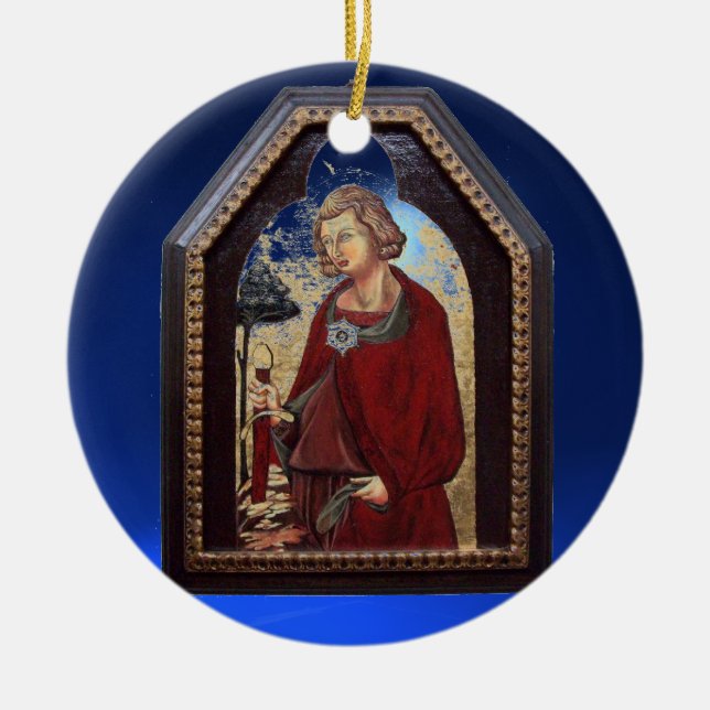 ORNAMENTO DE CERÂMICA SANTO GALGANO / LENDA DA ESPADA NA ROCHA (Frente)