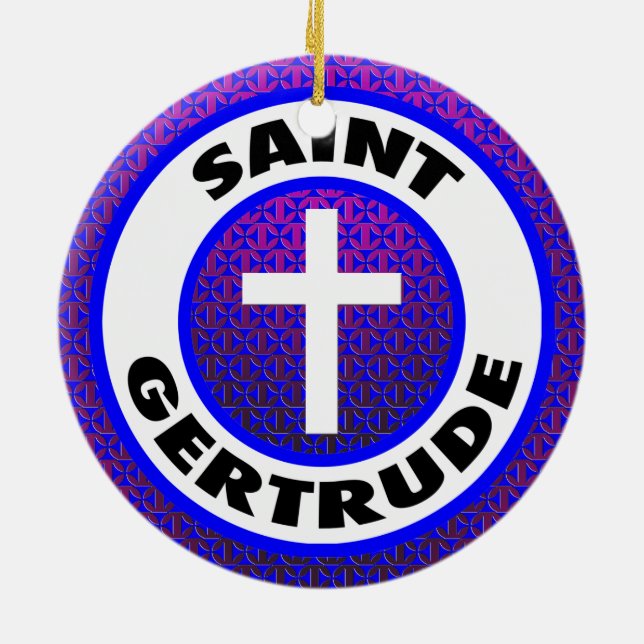 Ornamento De Cerâmica Santo Gertrude (Traseira)