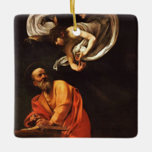 Ornamento De Cerâmica Santo Inspirador Matthew Caravaggio pintura