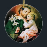 Ornamento De Cerâmica Santo José, Guardião de Jesus<br><div class="desc">Santo José,  Guardião de Jesus por Litany Lane</div>