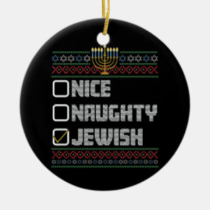 Ornamento De Cerâmica Santo Judeu Legal Ilegal Natal Feio Hanukkah 