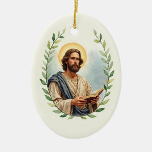 Ornamento De Cerâmica Santo Matheus Paz e Bênçãos de Deus Escritura
