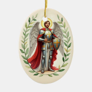 Ornamento De Cerâmica Santo Michael, o católico arcanjo