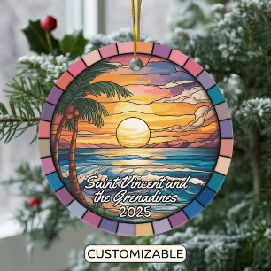 Ornamento De Cerâmica Santo personalizado Vincent e Granadinas