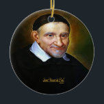 Ornamento De Cerâmica Santo Vincent de Paul<br><div class="desc">Santo Vincent de Paul por Litany Lane</div>