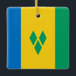 Ornamento De Cerâmica Santo Vincent e bandeira das Granadinas<br><div class="desc">Produtos de Sinalizador Mundial Personalizáveis - Sinta-se livre para adicionar seu próprio texto.</div>