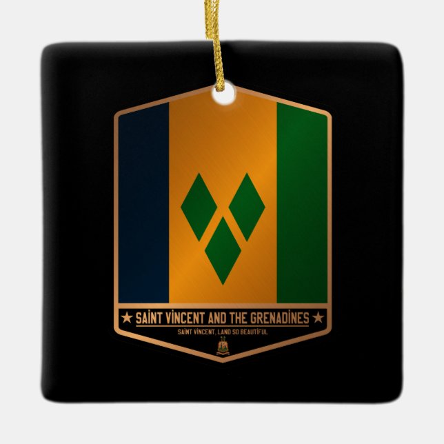 Ornamento De Cerâmica Santo Vincent e Granadinas (Frente)