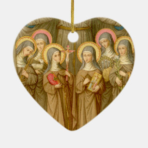 Ornamento De Cerâmica Santos pobres de Clare do dobro seis (SAU 027)