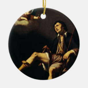 Ornamento De Cerâmica São Roque e o Anjo por Guy François