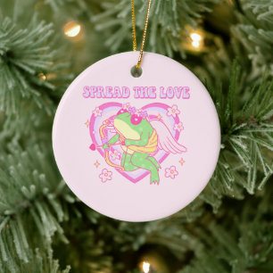 Ornamento De Cerâmica Sapo Cute Cupid - Espalhe o Amor