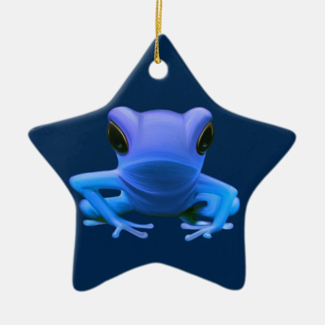 Ornamento De Cerâmica Sapo de árvore azul (Frente)