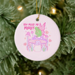 Ornamento De Cerâmica Sapo de Fada e Cogumelo - Você Me Faz Maluco<br><div class="desc">Elevem seu feriado com esse ornamento de Sapo de Fada Romântica Kawaii, com um sapo de fada encantador, tocado em um cogumelo em meio a uma paisagem pastel de pequenos cogumelos e corações. A design e a frase "Você me faz mansado" acrescentam um toque delicioso de amor ao seu decor...</div>