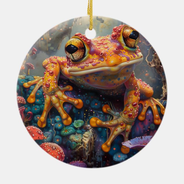 Ornamento De Cerâmica Sapo mágico do conto de fadas (Traseira)