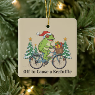 Ornamento De Cerâmica Sapo Para Causar Uma Confusão Natal Divertido Meme