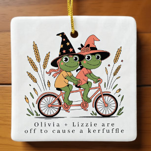 Ornamento De Cerâmica Sapos de Besties Personalizados Kerfuffle