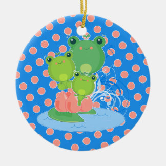 Ornamento De Cerâmica Sapos felizes