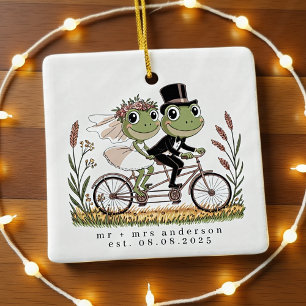 Ornamento De Cerâmica Sapos personalizados em Casamento de Casamento de 