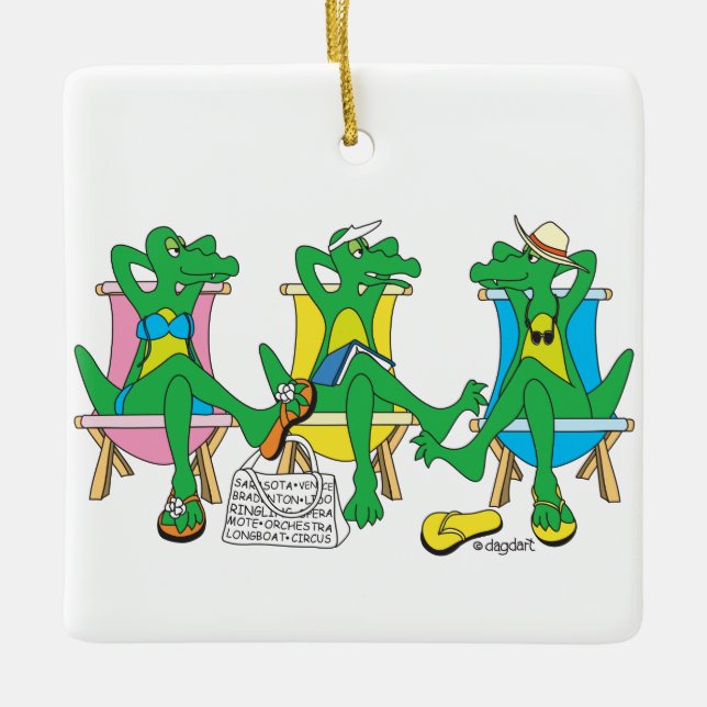 Ornamento De Cerâmica Sarasota Beach (Frente)