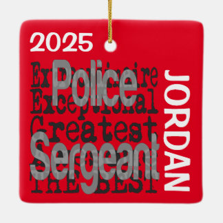 Ornamento De Cerâmica Sargento da Polícia PERSONALIZADO