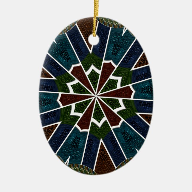 Ornamento De Cerâmica Sari inspirou Design com detalhes de insinuação (Frente)