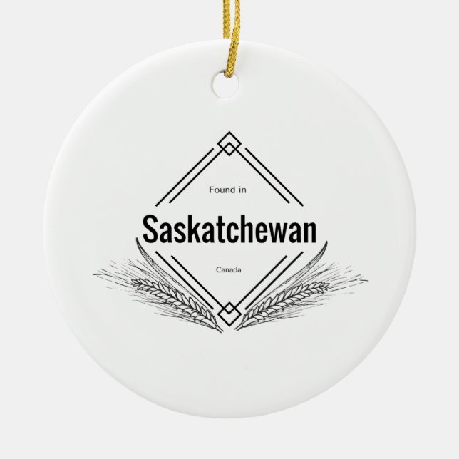 Ornamento De Cerâmica Saskatchewan - encontrada em Saskatchewan (Frente)