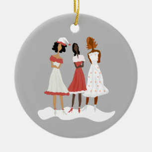 Ornamento De Cerâmica Sassy Holiday Too Ornament
