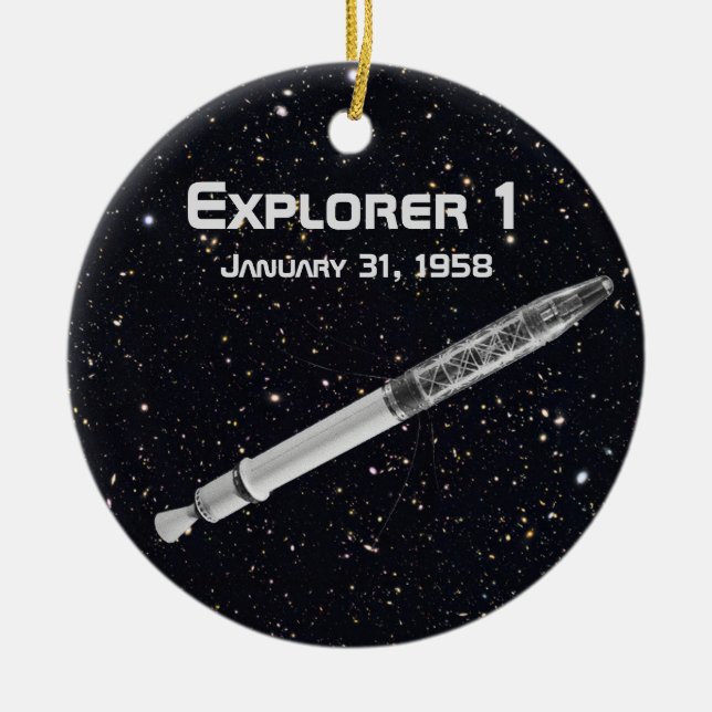 Ornamento De Cerâmica Satélite do Explorer 1 (Frente)