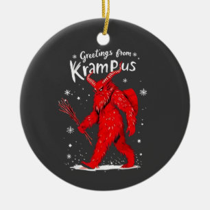 Ornamento De Cerâmica Saudações do Natal de Krampus Xmas