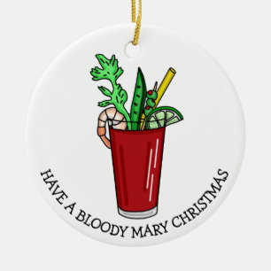 Ornamento De Cerâmica Saúde a uma Bloody Mary no Natal Engraçado