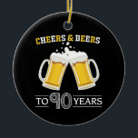 Ornamento De Cerâmica Saúde e Cerveja a 90 anos<br><div class="desc">Saúde e Cervejas a 90 anos de ornamento cerâmico</div>