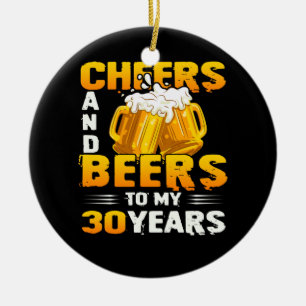 Ornamento De Cerâmica Saúde E Cerveja Aos Meus 30 Anos De Presente De a