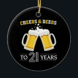 Ornamento De Cerâmica Saúde e Cervejas a 21 anos<br><div class="desc">Saúde e Cervejas a 21 anos de ornamento cerâmico</div>