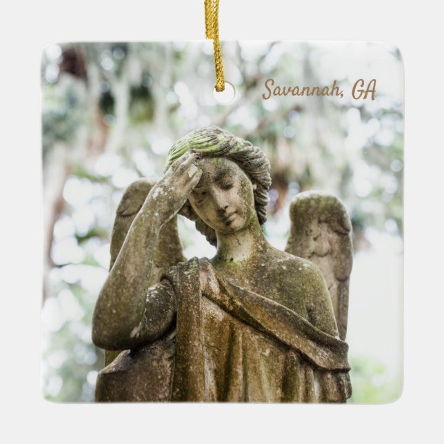 Ornamento De Cerâmica Savannah Bonaventure Angel Holiday Ornament (Frente)