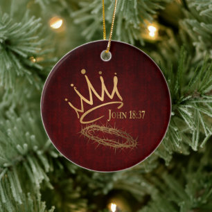 Ornamento De Cerâmica SAVIOR KING Elegante Mahogany Red/Dourado Natal
