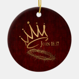 Ornamento De Cerâmica SAVIOR KING Elegante Mahogany Red/Dourado Natal