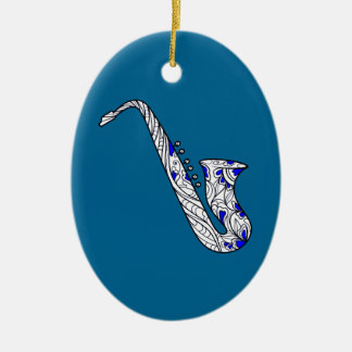 Ornamento De Cerâmica Saxofone