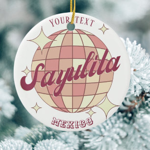 Ornamento De Cerâmica Sayulita Mexico Retro Vintage Party souvenir