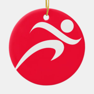 Ornamento De Cerâmica Scarlet Red Running