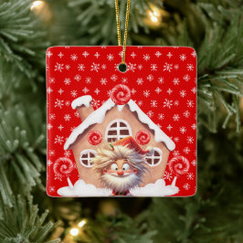 Ornamento De Cerâmica Scary Elf Candy Gingercake House