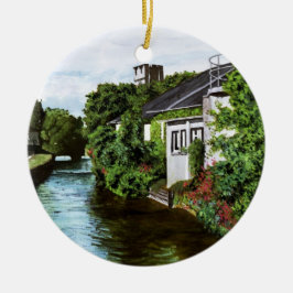 Ornamento De Cerâmica Scenic Galway City Ireland Canal View