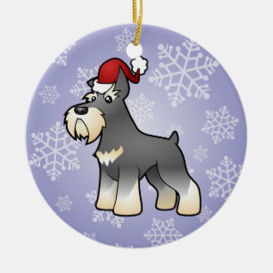Ornamento De Cerâmica Schnauzer do Natal