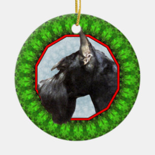 Ornamento De Cerâmica Schnauzer gigante Howliday feliz