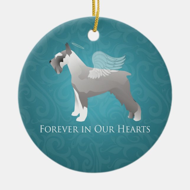 Ornamento De Cerâmica Schnauzer Pet Memorial Design (Frente)