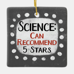 Ornamento De Cerâmica Science Review 5 Stars Ornament