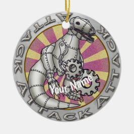 Ornamento De Cerâmica Scifi dinosaur robot 