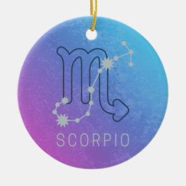 Ornamento De Cerâmica Scorpio Zodiac - Sinal de Estrela - Constelação do