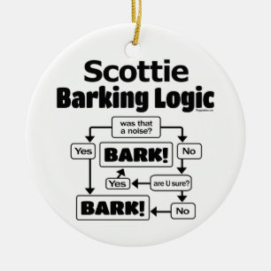 Ornamento De Cerâmica Scottie Barking Logic