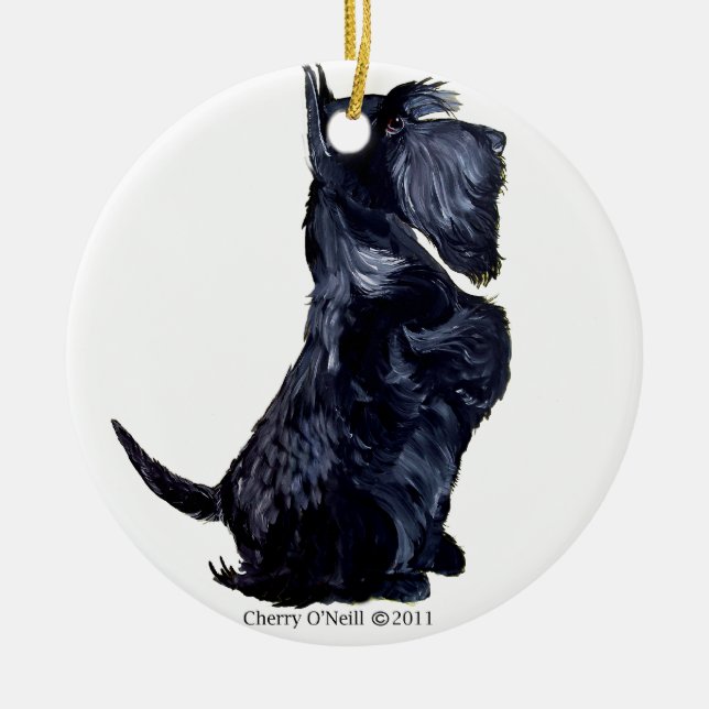 Ornamento De Cerâmica Scottie - biscoitos obtidos? (Frente)